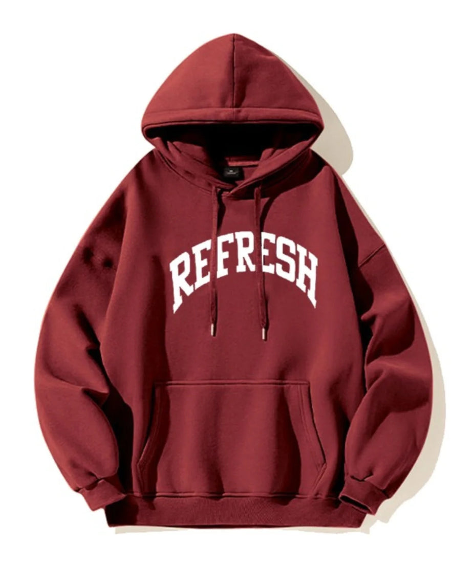 Oversized Maroon Graphic Hoodie