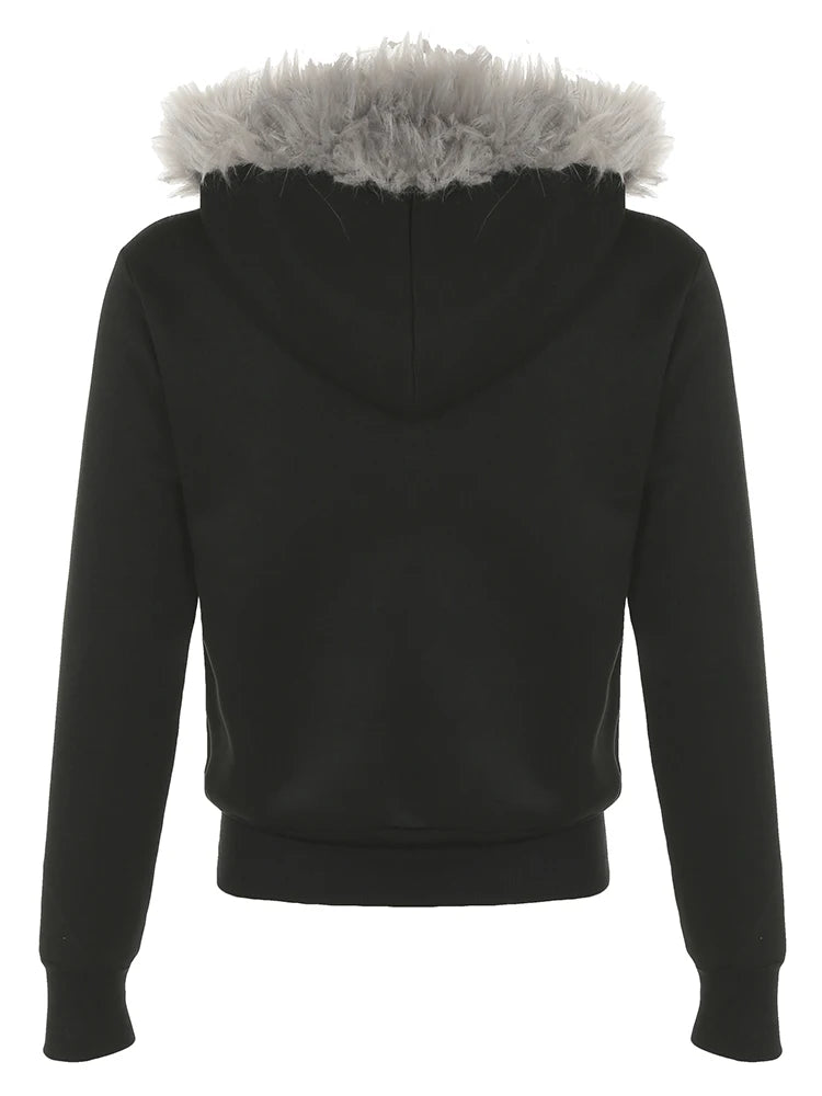 Stardust Glow Fur Hoodie Shoptery