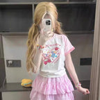 Fairy Kei Mezzo Piano Sweet Berry Strawberry Raglan Tee Shoptery