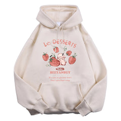 Berry Mood Cozy Aesthetic Hoodie Beige Shoptery