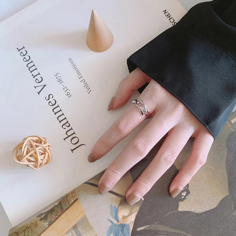 Molten Edge Silver Edgy Ring Shoptery