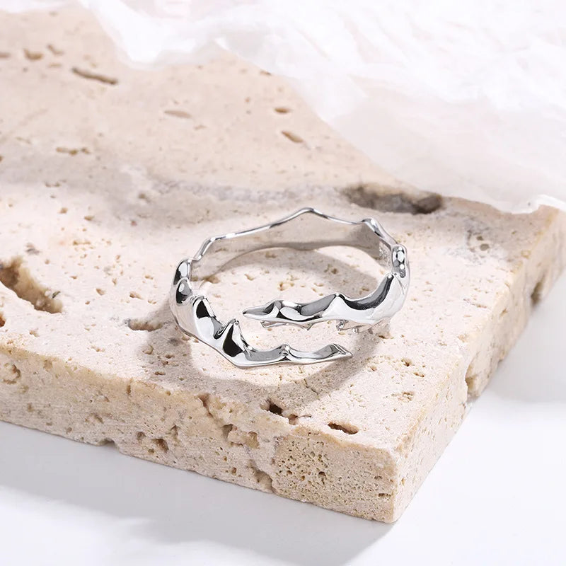 Molten Edge Silver Edgy Ring Shoptery