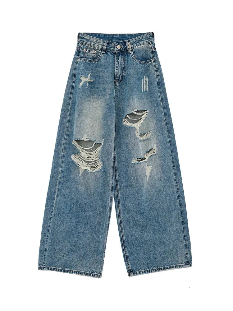 American Retro Ripped Jeans Shoptery