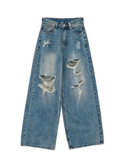American Retro Ripped Jeans Shoptery