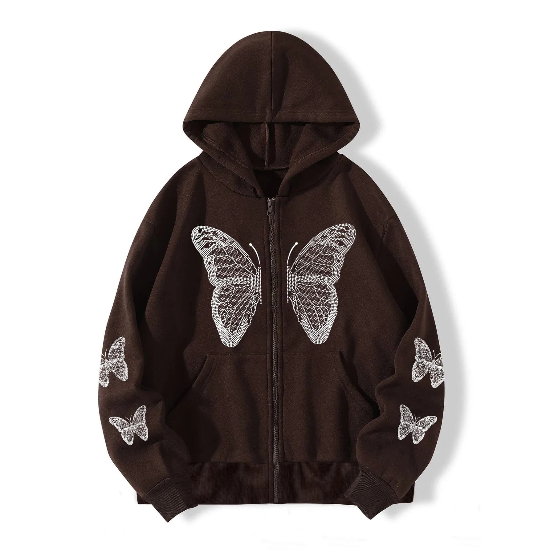 Shadow Flutter Butterfly Edgy Hoodie Coffee Shoptery