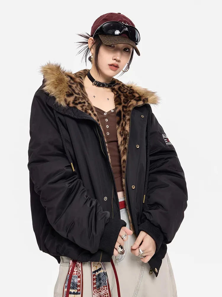 Midnight Prowl Fur Hood Jacket Shoptery