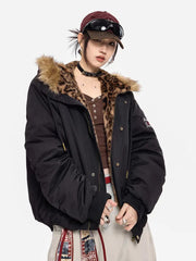 Midnight Prowl Fur Hood Jacket Shoptery