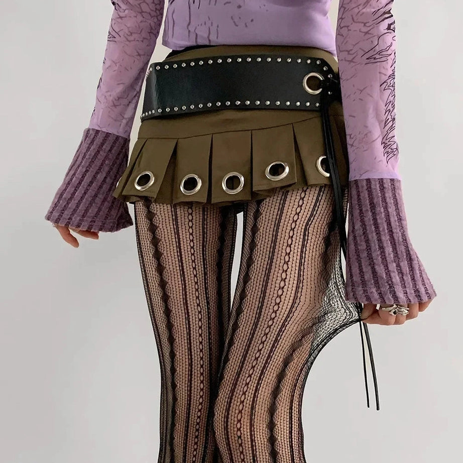 Coquette Scarlet Lace Patterned Tights Black One Size Shoptery