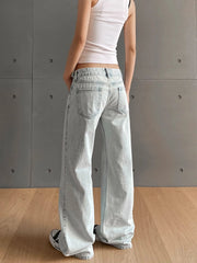 Frosted Skater Wide-Leg Edgy Jeans Shoptery