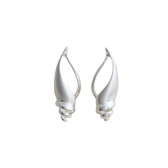 Spiral Drift Shell Aesthetic Earrings Silver Color Shoptery