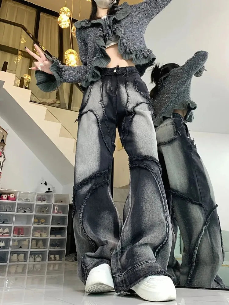 Y2k Raw White High Waisted Jeans L7 1 Shoptery