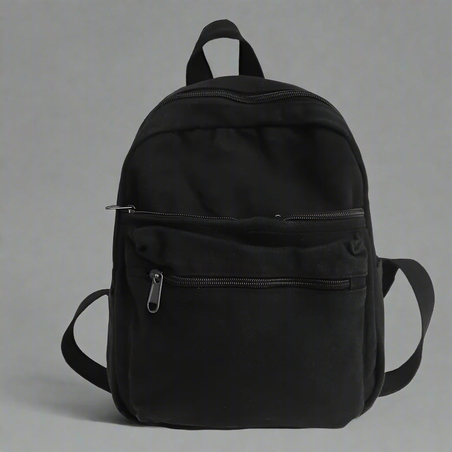 Lilac Mini Canvas Aesthetic Backpack black Shoptery