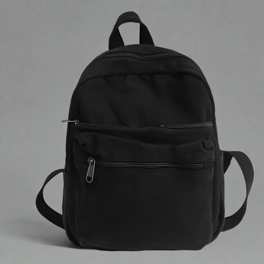 Lilac Mini Canvas Aesthetic Backpack black Shoptery