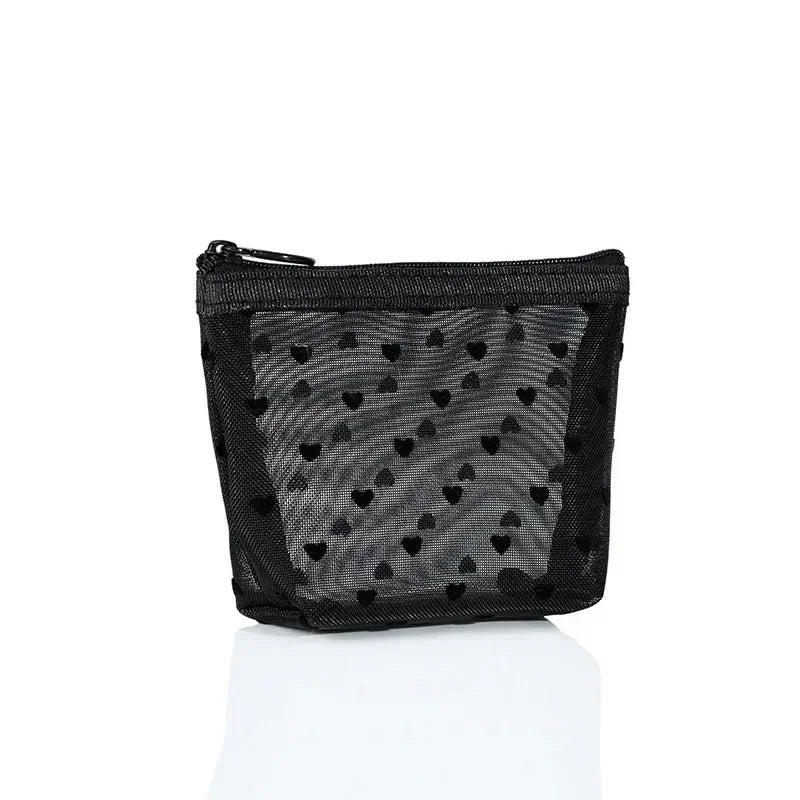 Sheer Hearted Aesthetic Cosmetic Bags Black-NO.1 Shoptery