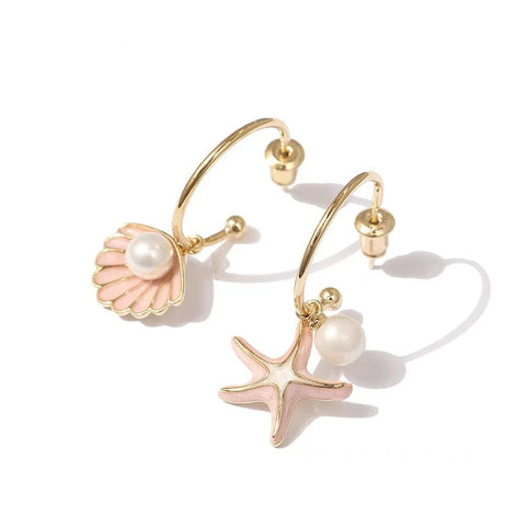 Ocean Muse Pearl Coquette Earrings pink Shoptery