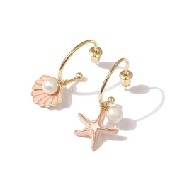 Ocean Muse Pearl Coquette Earrings pink Shoptery