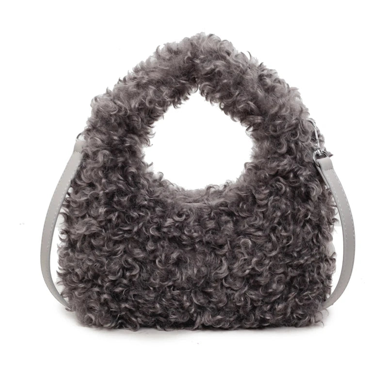 Plush Sweet Shoulder Bags GRAY Shoptery