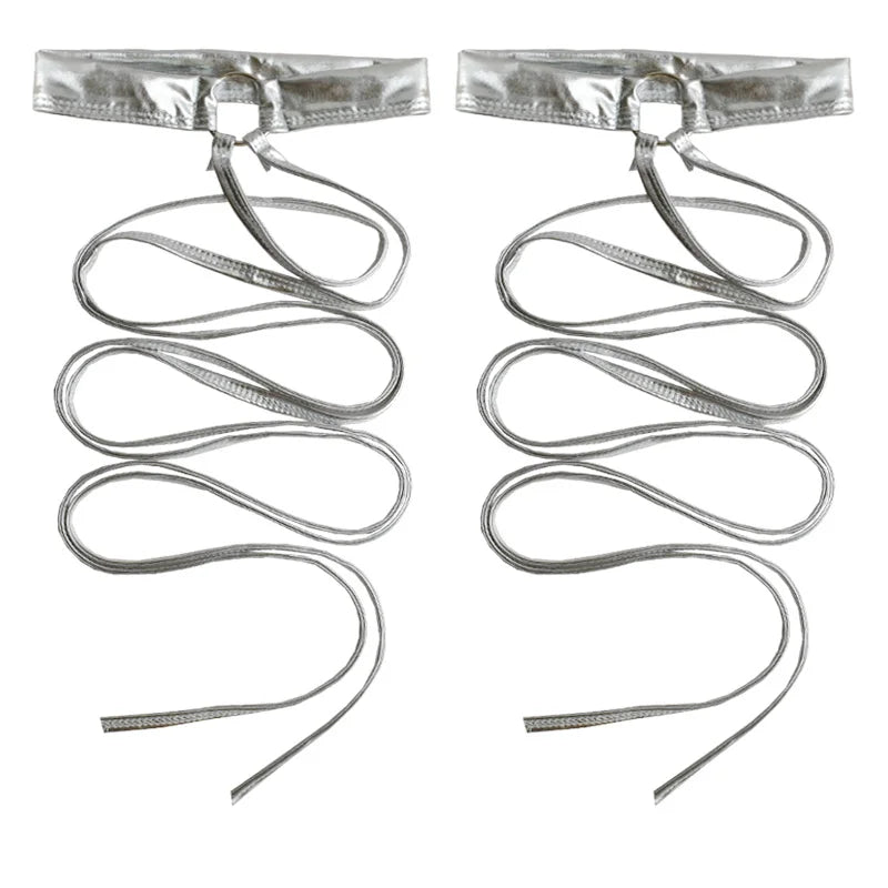 Silver Orbit Strappy Edgy Leg Ring silver color Shoptery