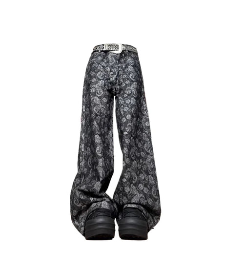 Paisley Shadow Wide-Leg Pants