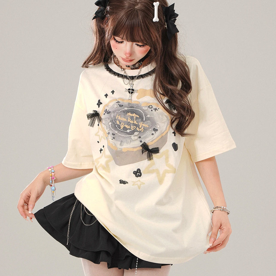 Ribbons & Stars Kawaii T-Shirt Shoptery