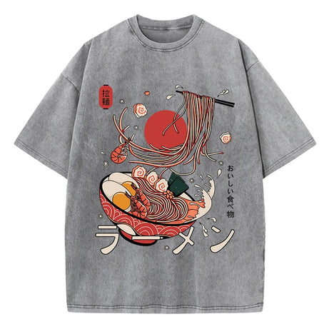 Tokyo Noodles Kawaii T-Shirt Gray Shoptery