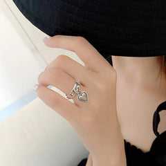 Rebel Heart Dangle Edgy Ring Shoptery