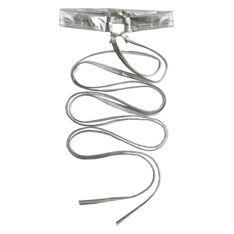 Silver Orbit Strappy Edgy Leg Ring 1pcs silver Shoptery