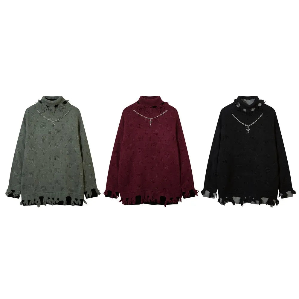 Reverie Edgy Distressed Sweater Shoptery