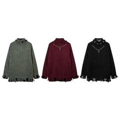 Reverie Edgy Distressed Sweater Shoptery