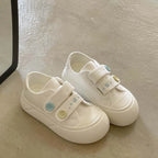 Fairy Kei Strawberry Canvas Platform Sneakers with Velcro Straps White Shoptery