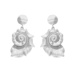 Ocean Bloom Drop Aesthetic Earrings Silver Shoptery