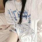 Menhera Pixel Anime Girl Graphic Oversized Cotton Tee Shoptery