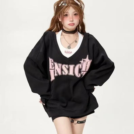 Blush Instinct Cozy Kawaii Sweatshirt Black 2pcs Shoptery