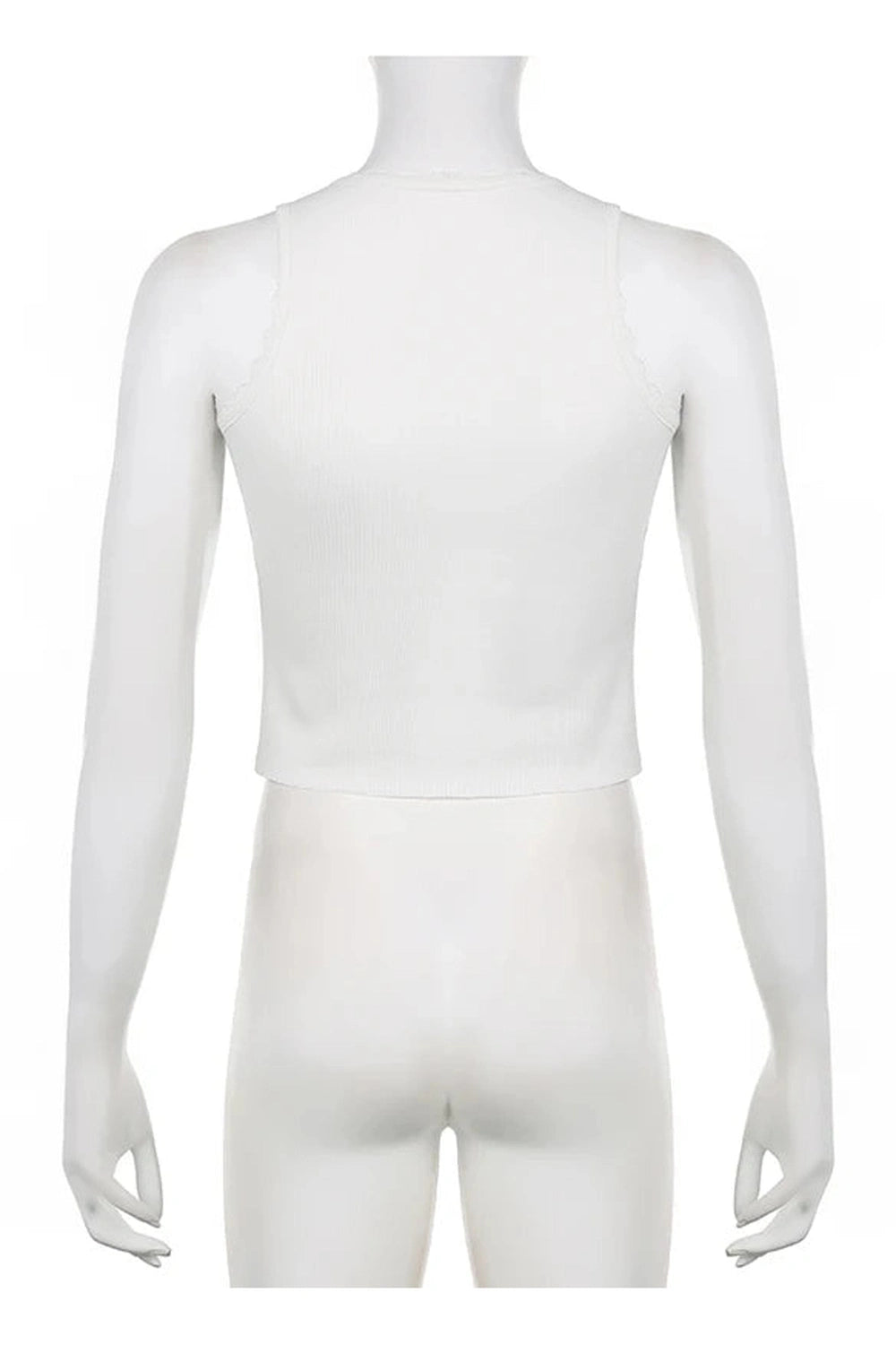 Metal Lace Stitching Top Shoptery