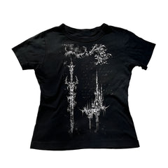 Alt Gothic Ruins Spaghetti Top Black2 Shoptery