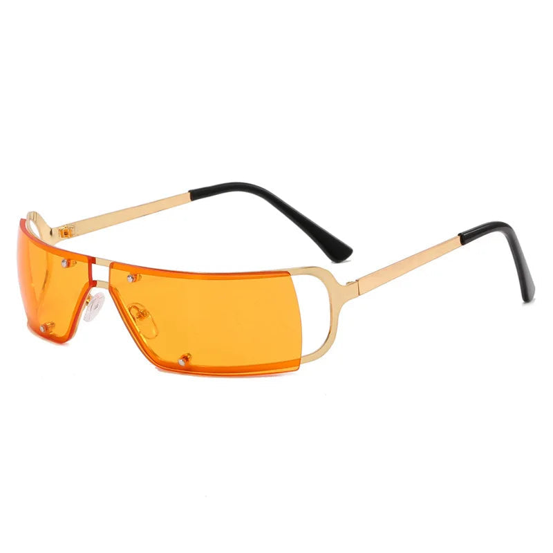 Retro Neo Y2K Chrome Vision Sunglasses Orange CN MULTI Shoptery