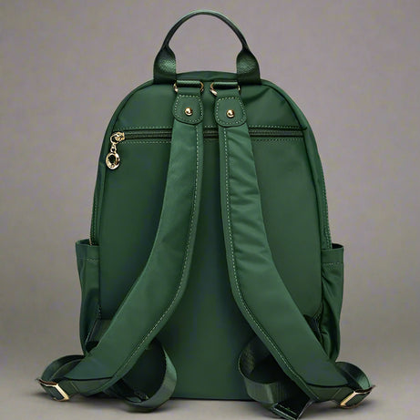 Emerald Luxe Zip Aesthetic Backpack Shoptery