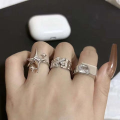Y2k Silver Stardust Ring Shoptery