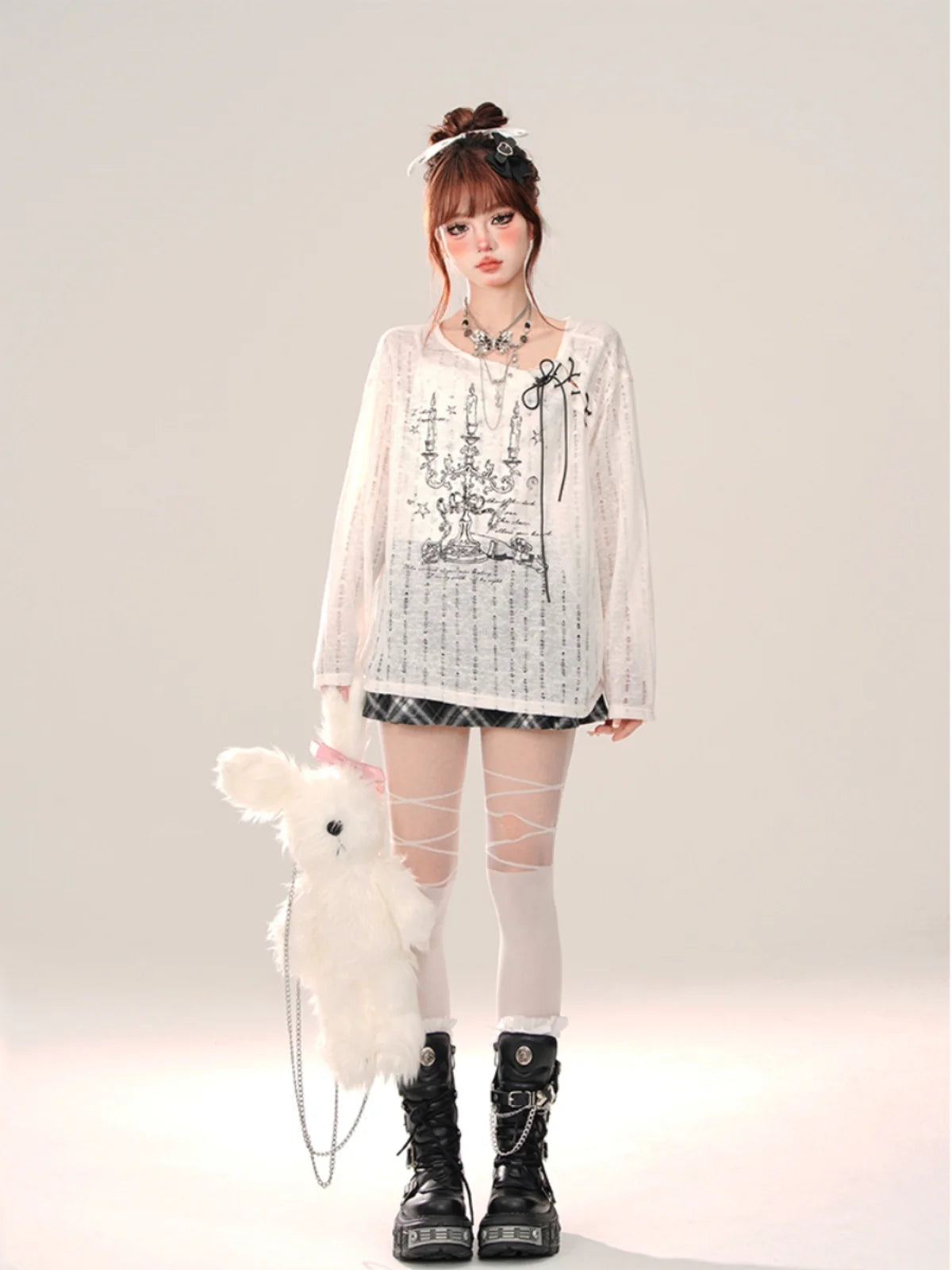 Chandelier Dreams Layered Edge Long Sleeve Top Shoptery