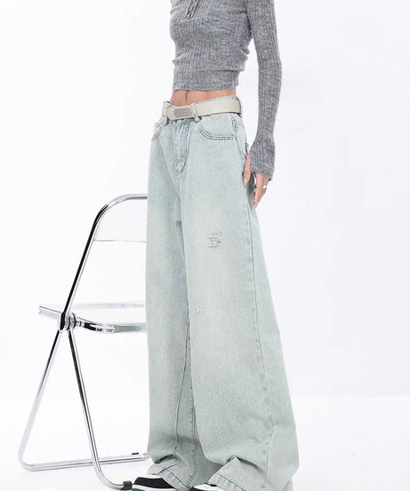 Frosted Sage Wide-Leg Jeans