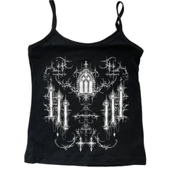 Alt Gothic Cathedral Spaghetti Top black Shoptery