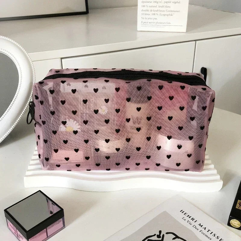 Sheer Hearted Aesthetic Cosmetic Bags Pink-NO.4 Shoptery