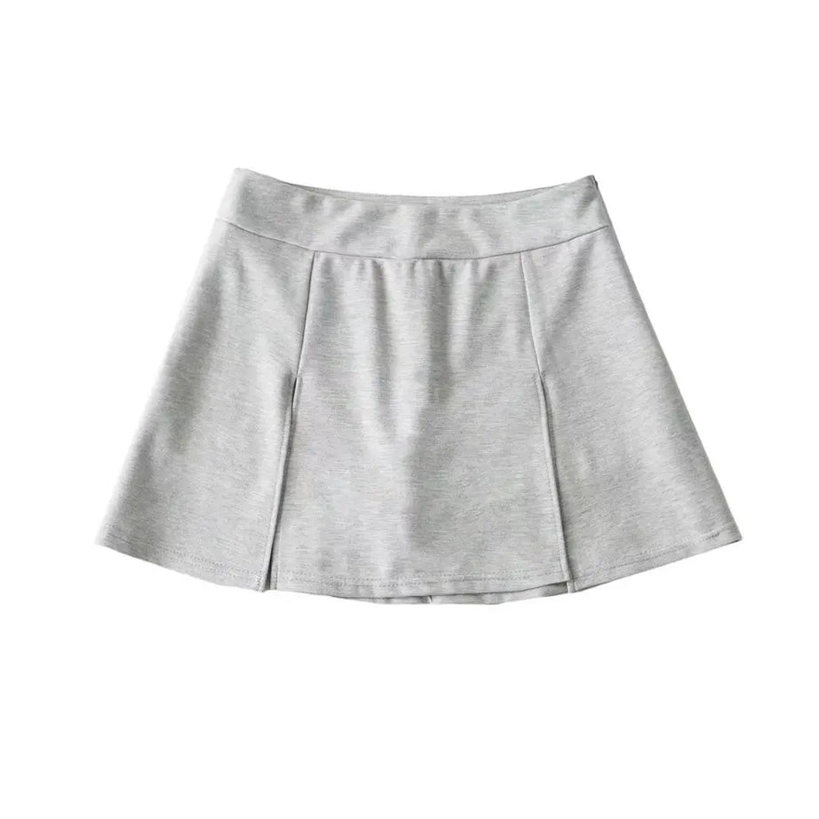 Noir Line Split Aesthetic Skirt Light Grey Shoptery