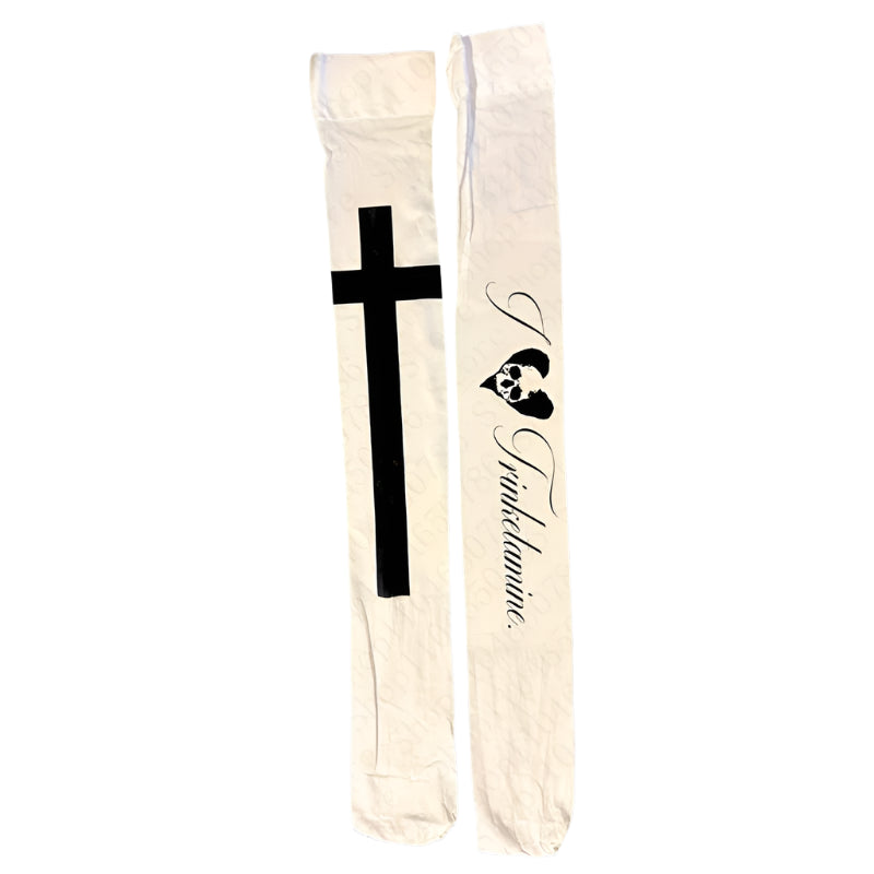 Crossed Love Gothic Long Socks Bai 48-52cm One Size Shoptery