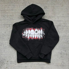 Bite Back Graphic Hoodie black Shoptery