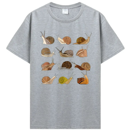 Snail Graphic Cotton T-Shirt Sport grey Shoptery