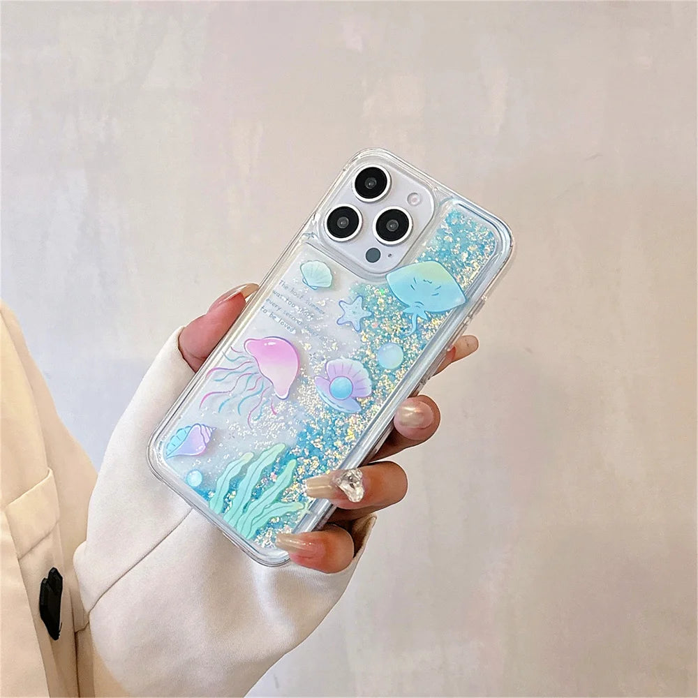 Pastel Sea Glitter Aesthetic iPhone Cases Shoptery