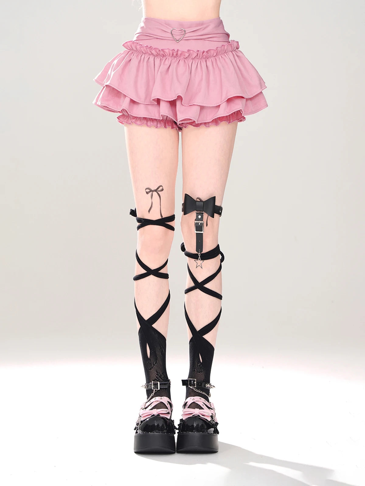 Void Frill Kawaii Goth Mini Skirt Pink Shoptery