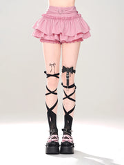 Void Frill Kawaii Goth Mini Skirt Pink Shoptery