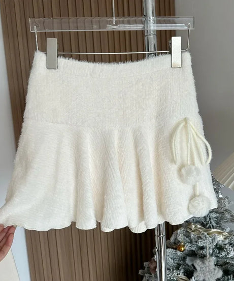 Fluffy Pom-Pom Mini Skirt